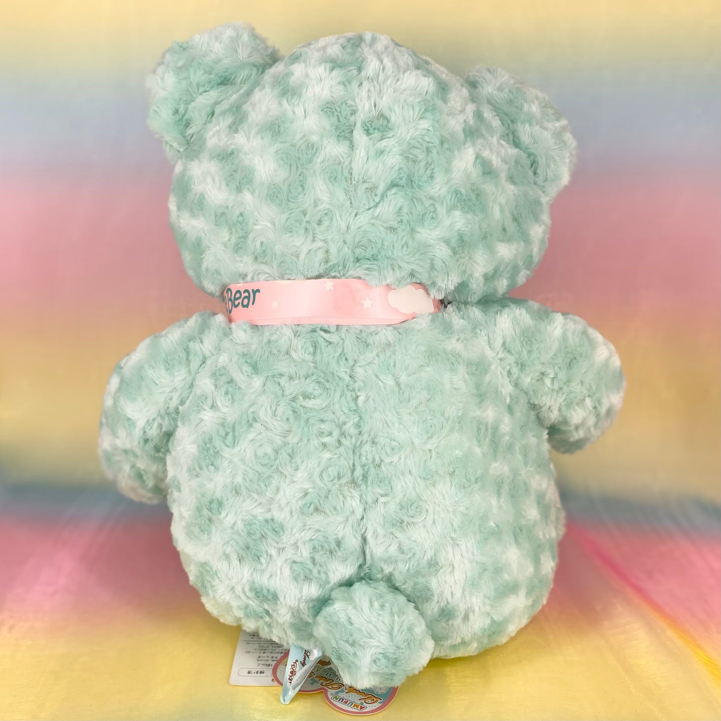 Lovely Rose Bear - Turquoise with Pink Ribbon - Extra Large