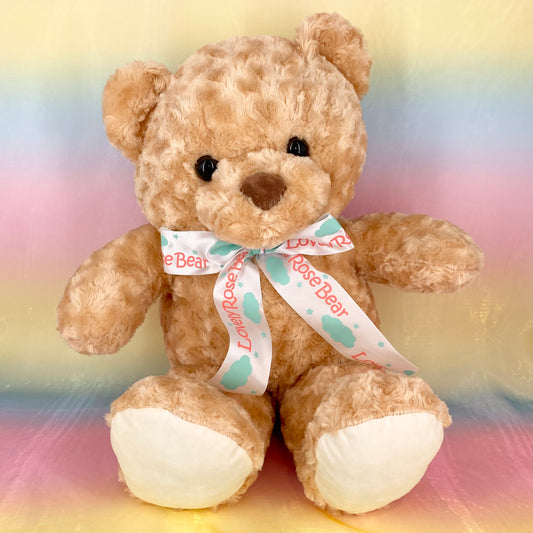 Lovely Rose Bear - Fawn with White Ribbon - Extra Large