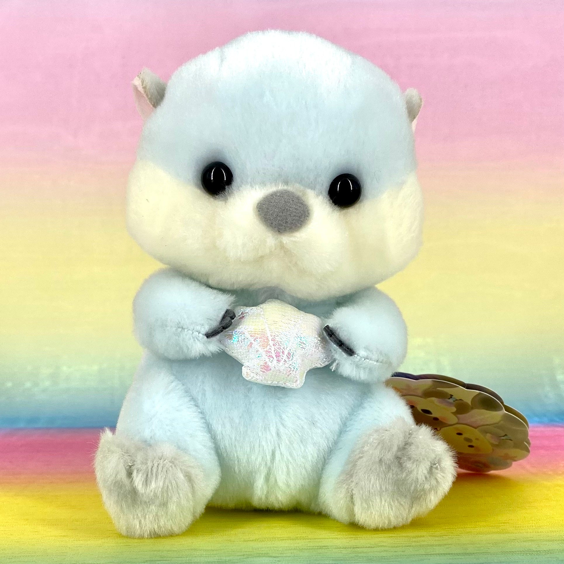 Uki Uki Rakko Kirakira The Sea Otter - Pale Blue with Shell - Small ...