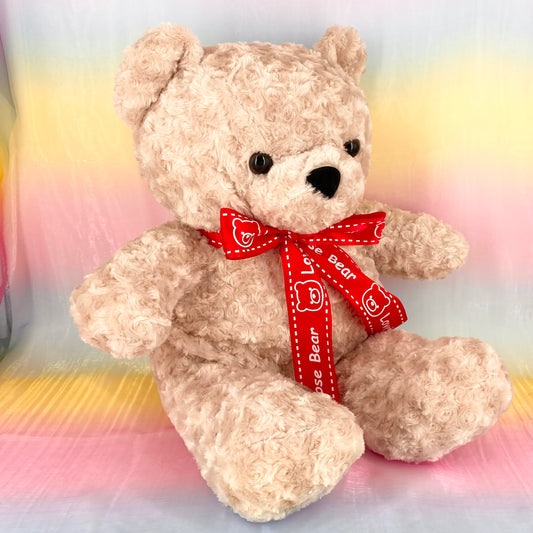 Lovely Rose Bear - Dusky Pink with Red Ribbon - Extra Large