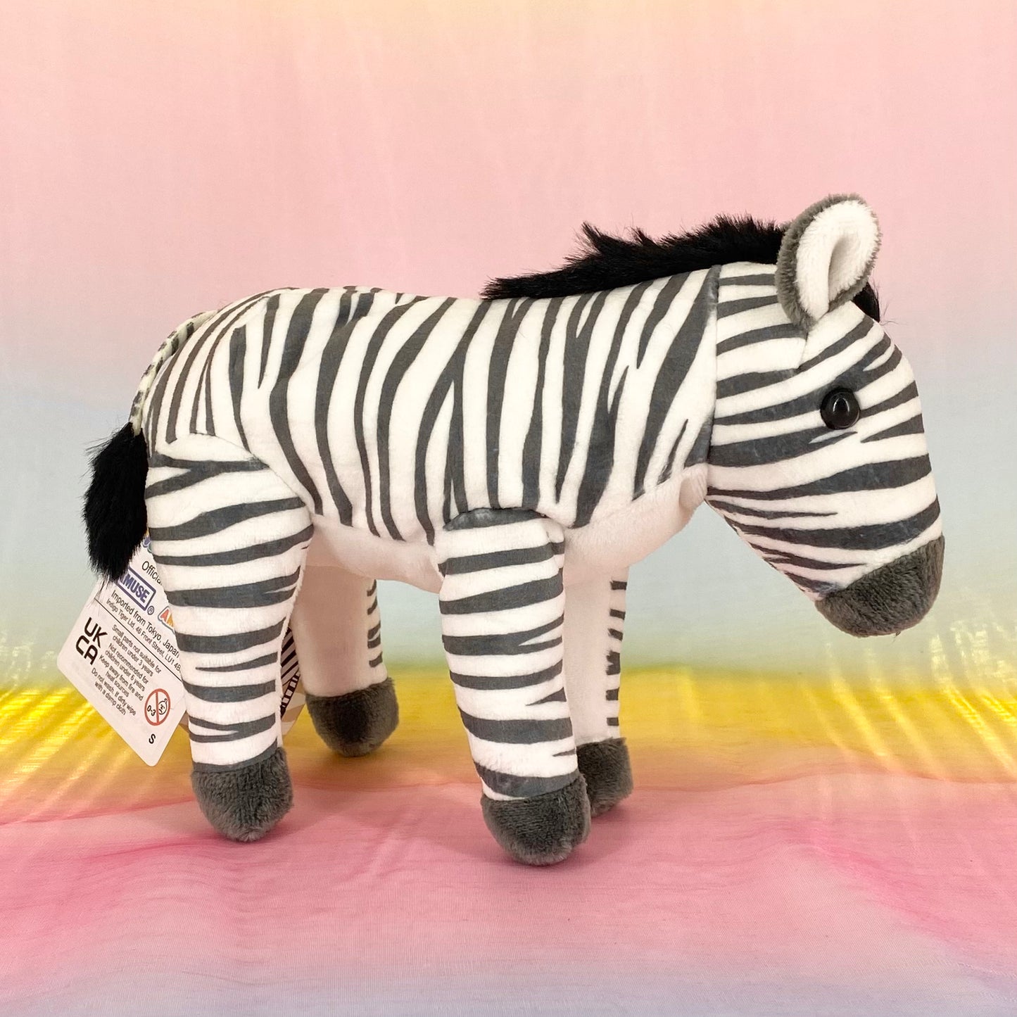 Shimauma The Zebra - White with Grey Stripes - Small