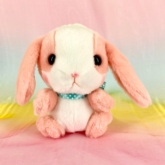 Loppy The Rabbit - Pink & White with Ribbon - Small