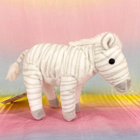 Shimauma The Zebra - White with Pale Grey Stripes - Small