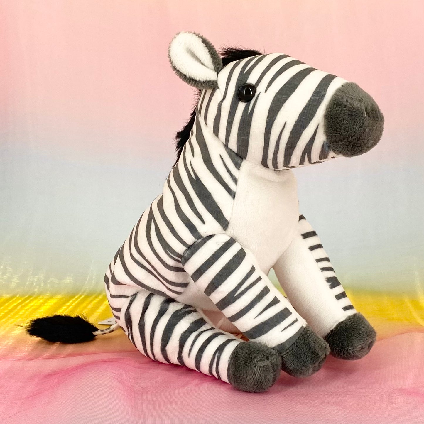 Shimauma The Zebra - White with Grey Stripes - Small